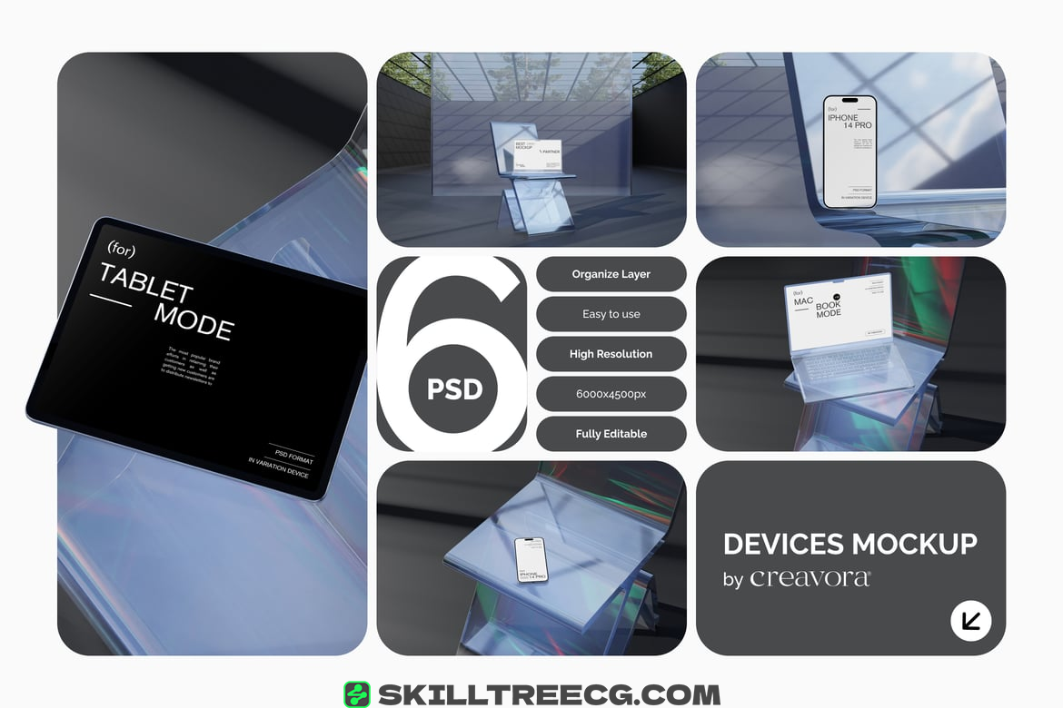 Futuristic Glass Device Mockups（513265）-技能树